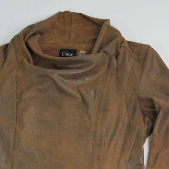 Dex Suede Draped Cowl Neck Lightweight Coat - Picture 5 of 15